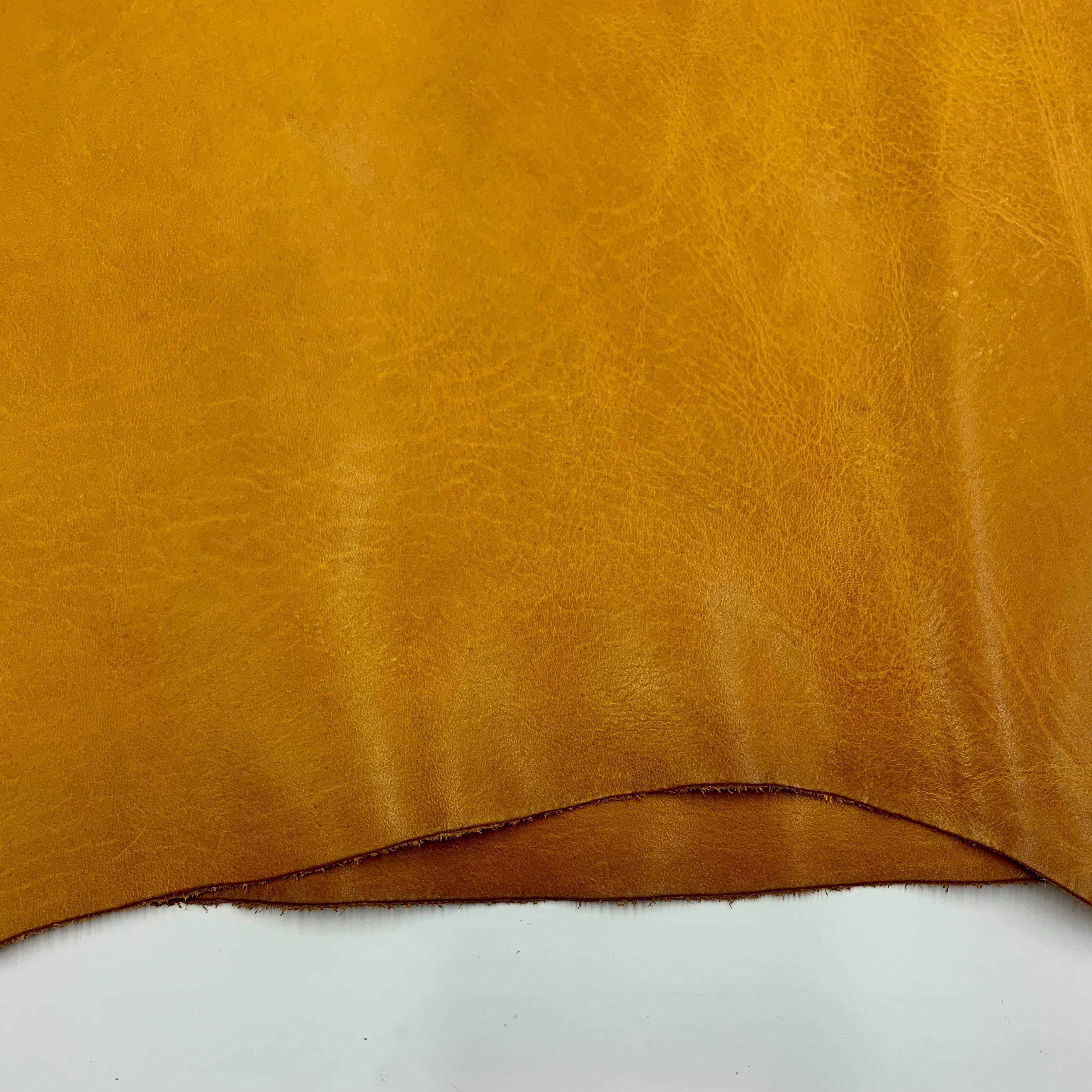 Cognac Leather Tan Vegetable tanned Italian | mid-soft natural | 1.6 mm 4 oz | calf belly | sheets panels for bags shoes crafts