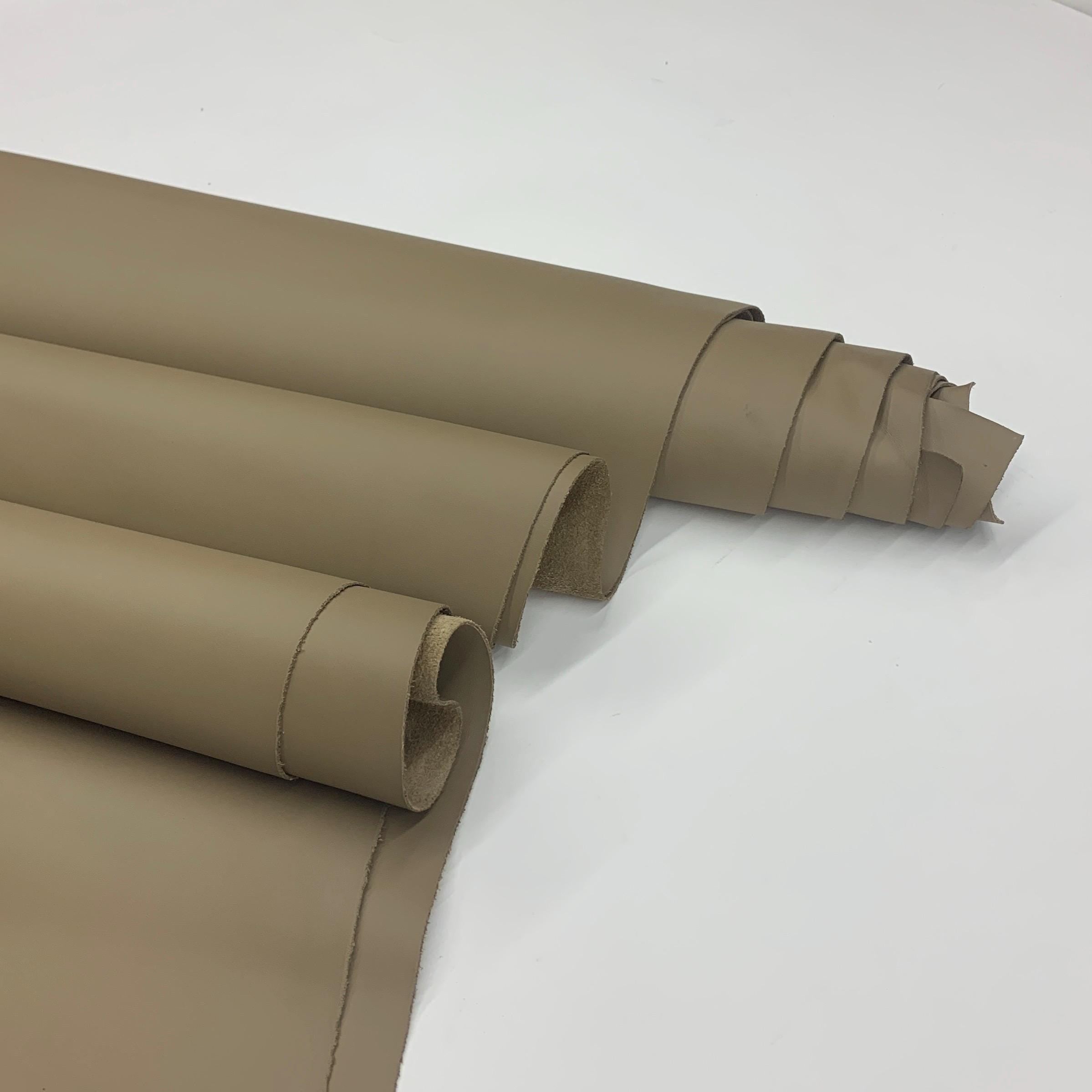 Brown khaki leather 100% Real | 1.2 mm 3 oz | precut sheets panels for leathercraft bags shoes upholstery