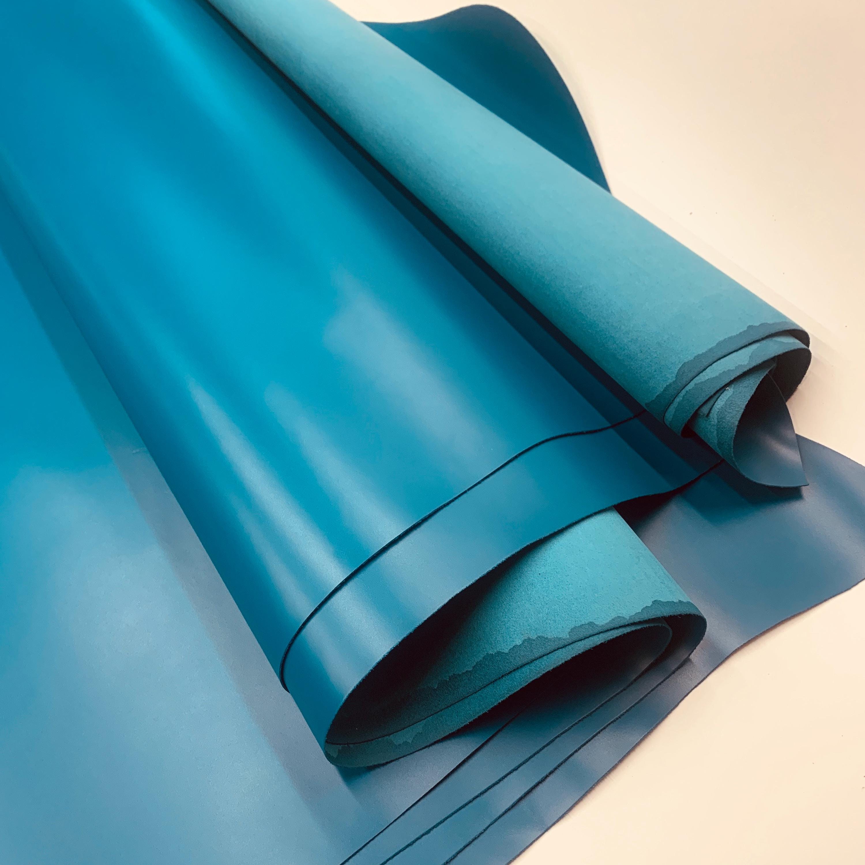 Blue leather turquise bright nappa full grain side | 1.2 mm | 3 oz | real natural genuine leather | Full side hide | precut sheets panels