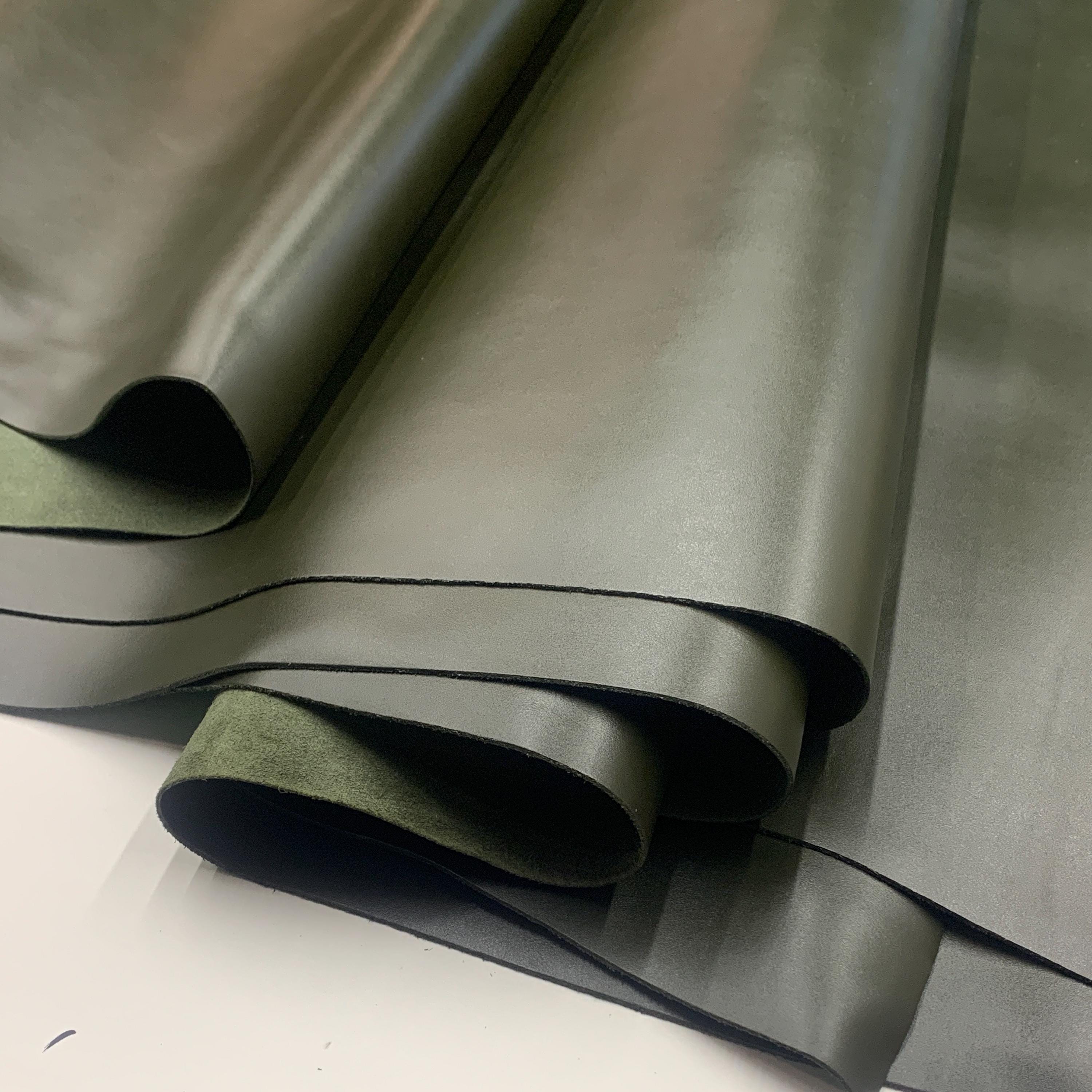 Green leather dark emerald nappa full grain side | 1.7 mm | 4 oz | real natural genuine leather | Full side hide | precut sheets panels