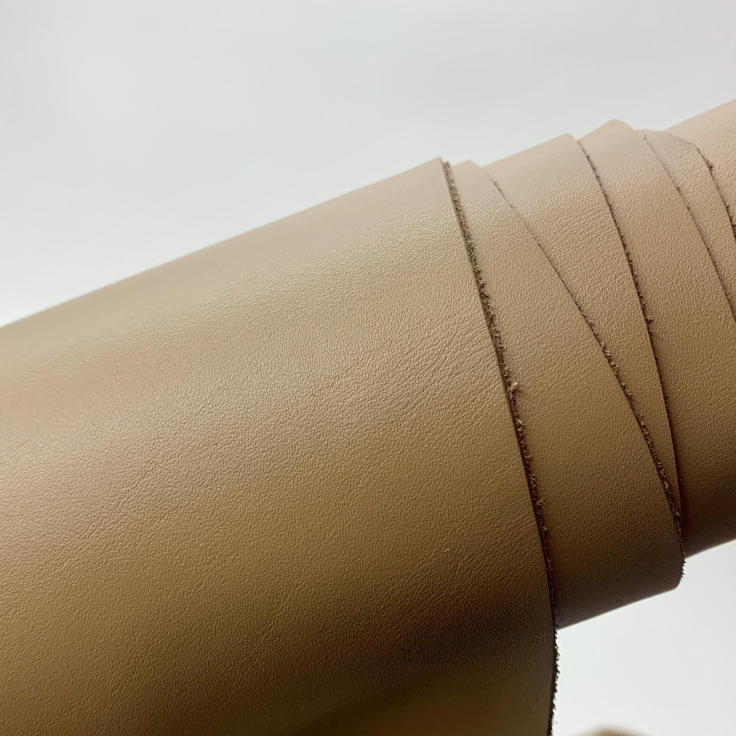 Leather light brown nude beige Natural cow | 4 oz | 1.5 mm | light powder |Buffallo Bizon Bull | Real  hides sides precut sheets panels