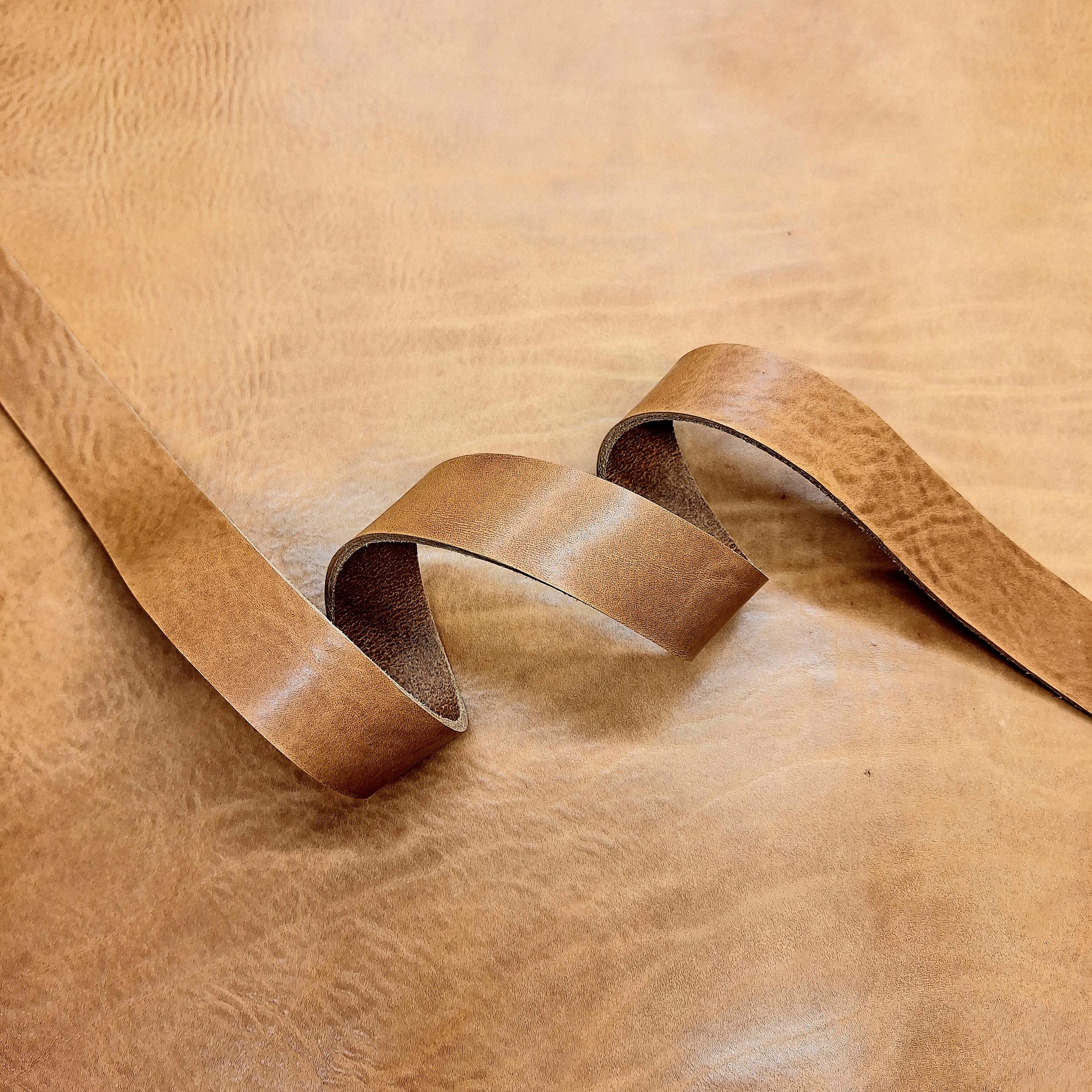 Light Brown leather strap | belt blank | 130 cm, 51 inch long | 3.5-4.5 mm, 9-10-11 oz thick