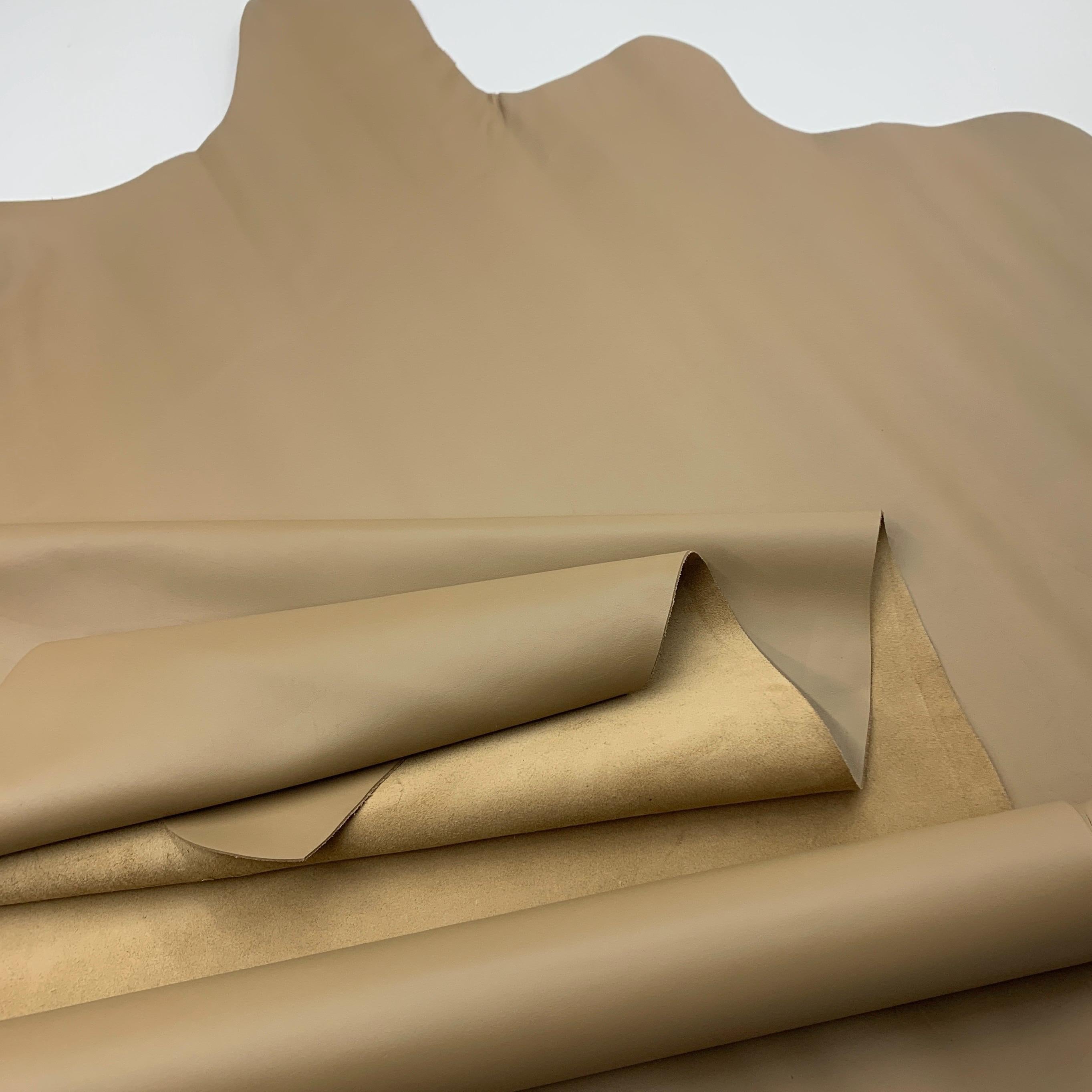 Leather light brown nude beige Natural cow | 4 oz | 1.5 mm | light powder |Buffallo Bizon Bull | Real  hides sides precut sheets panels