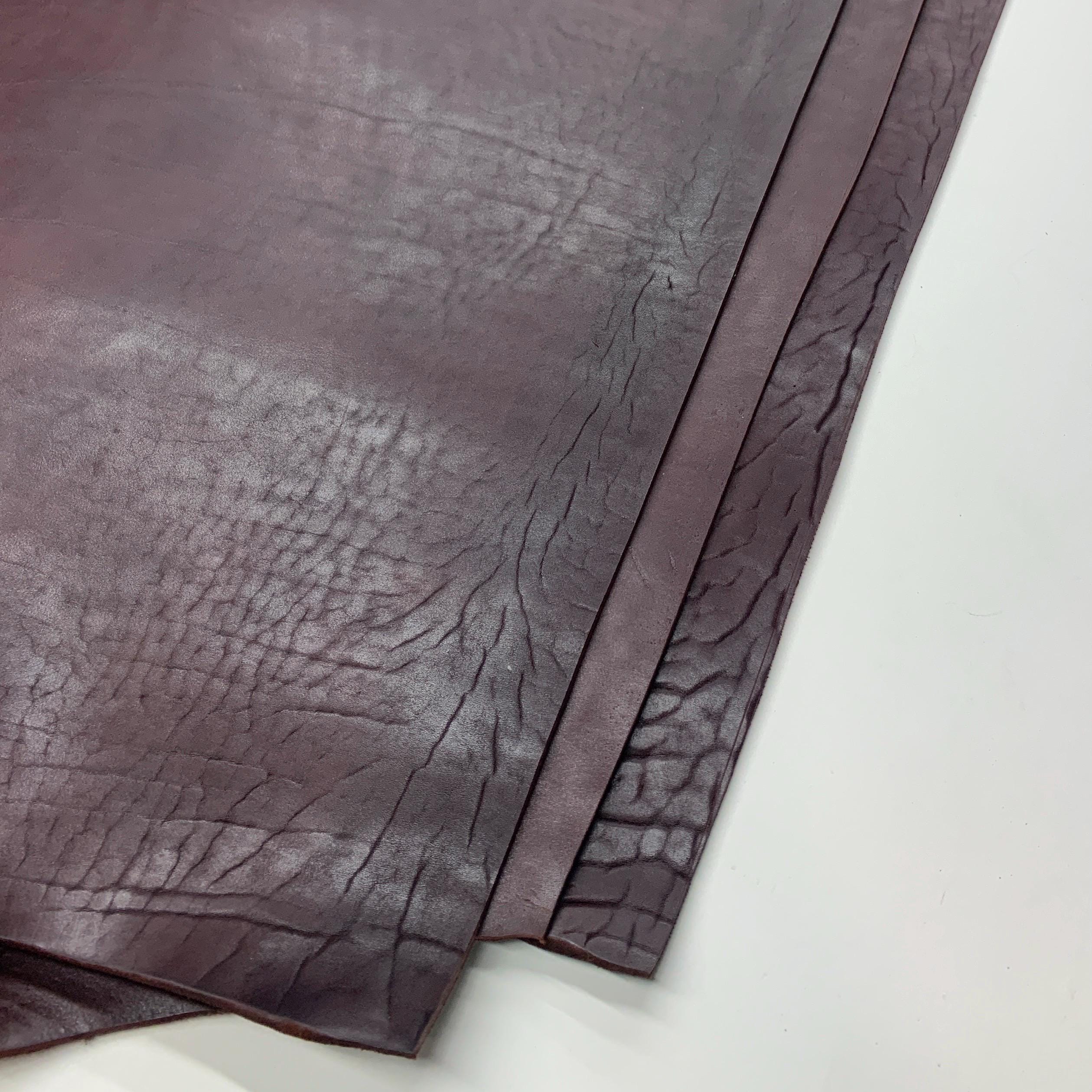 Thick leather Burgundy Buffalo sheets | Thick 10 oz | 4.2 mm | Bizon for belts straps bags