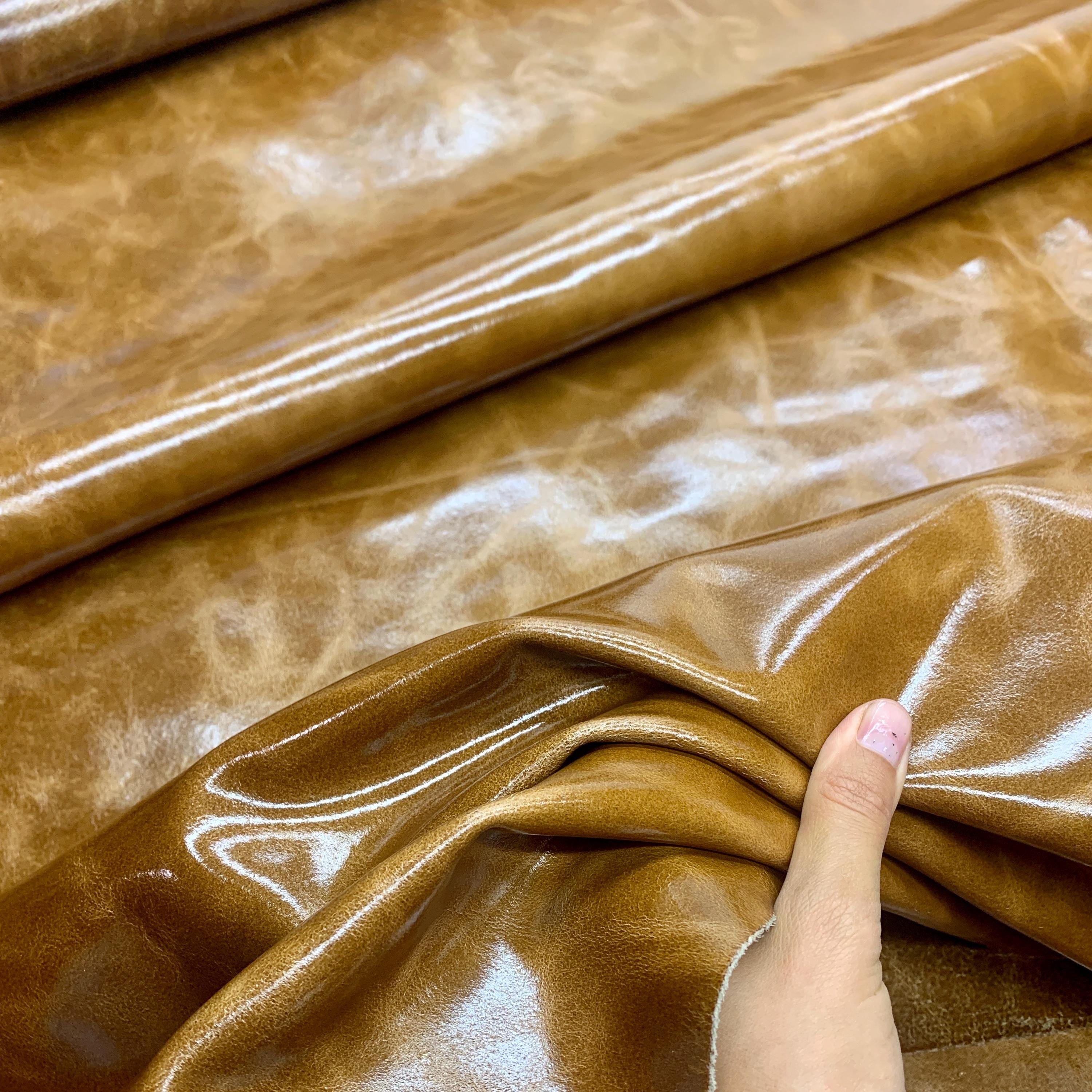 Brown leather Italian Vegetable tanned soft natural 1.2 mm 3 oz Light honey Brown Distressed sheets panels for bags shoes crafts