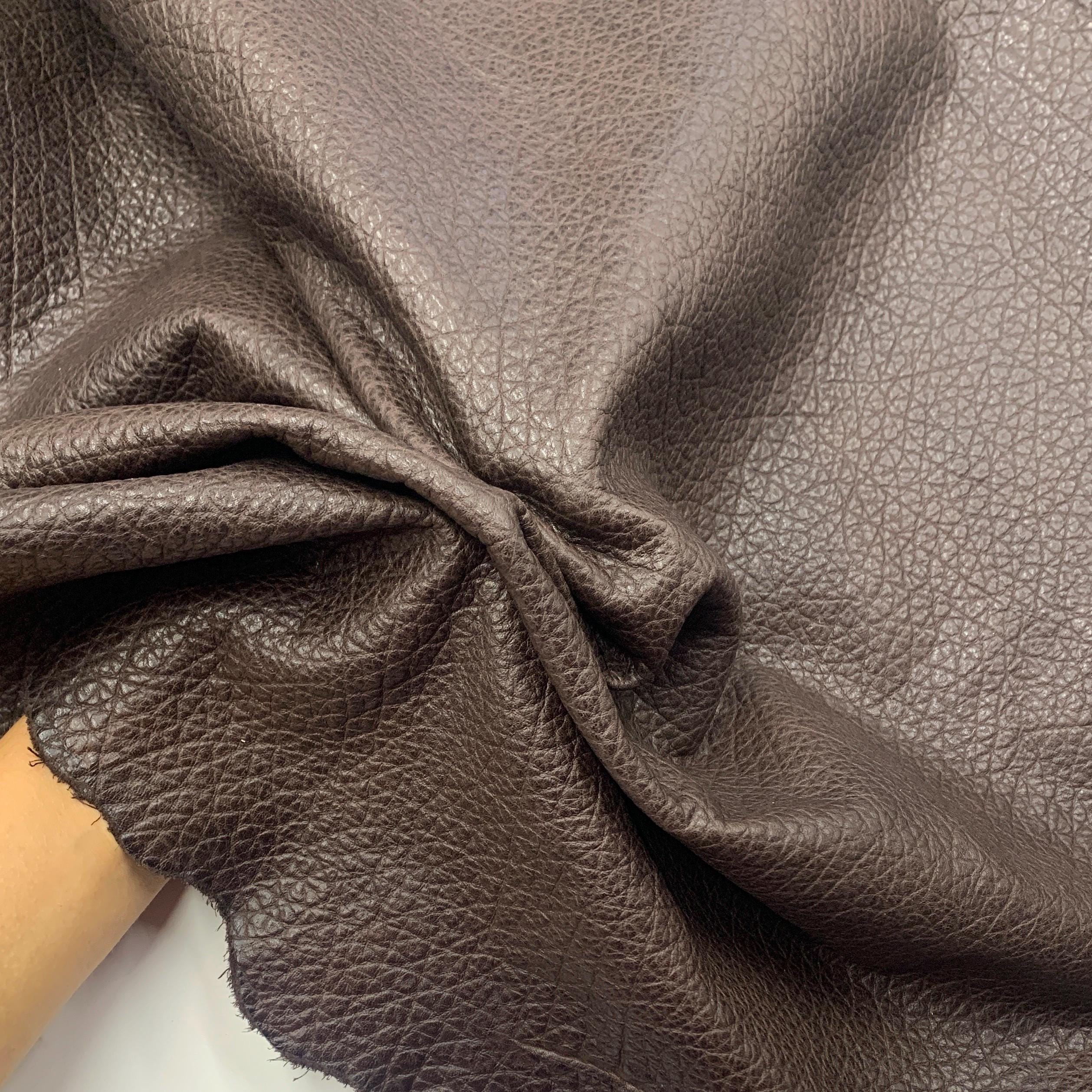 Dark Brown leather textured Embossed pattern | natural 1.5 mm or 4 oz  | cow embossed hides for bags unholstery