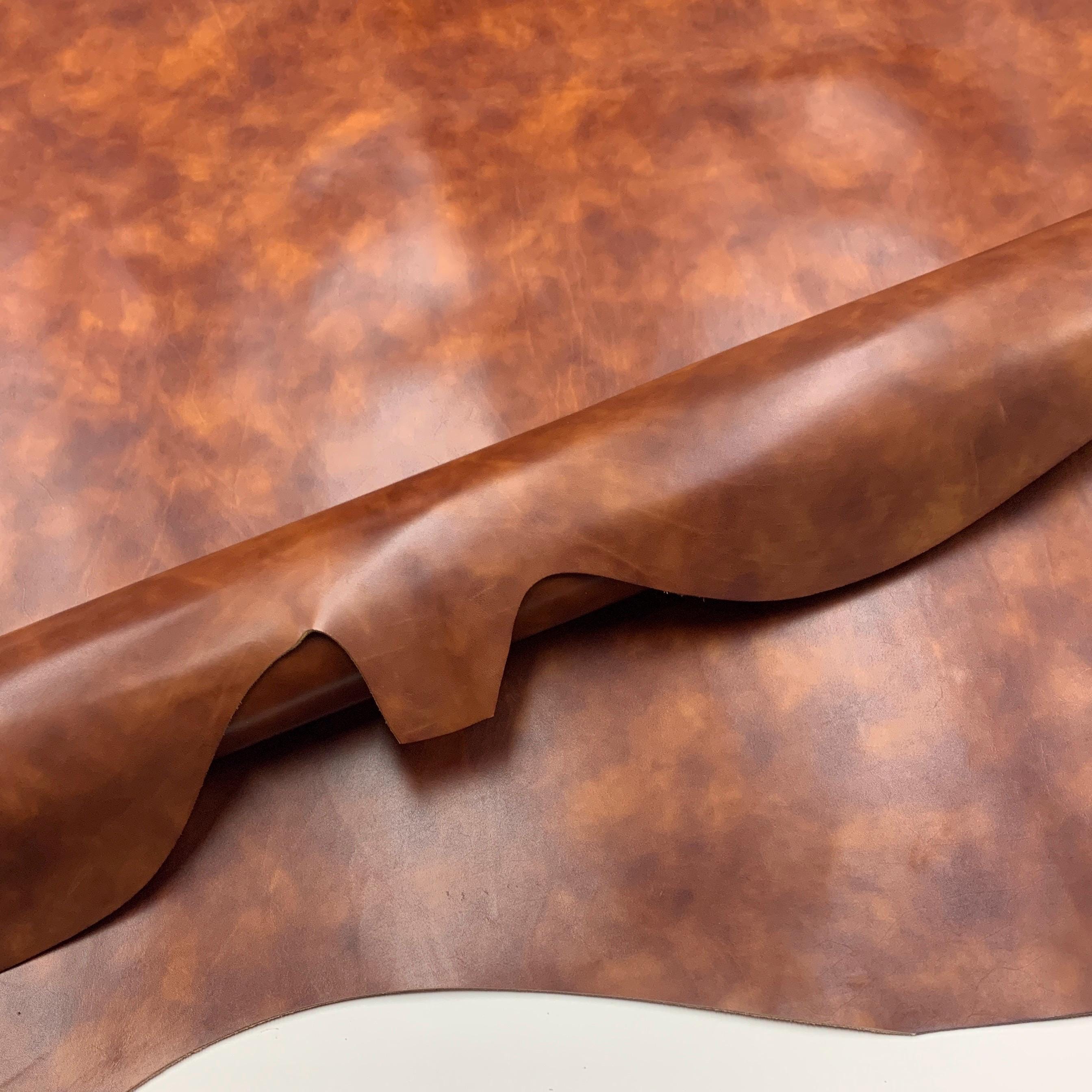 Cognac leather | brown Italian Vegetable Tanned | Hand dyed | Oil tanned 100% natural | 1.1 mm 3 oz | sheets pieces panels for bags, boots