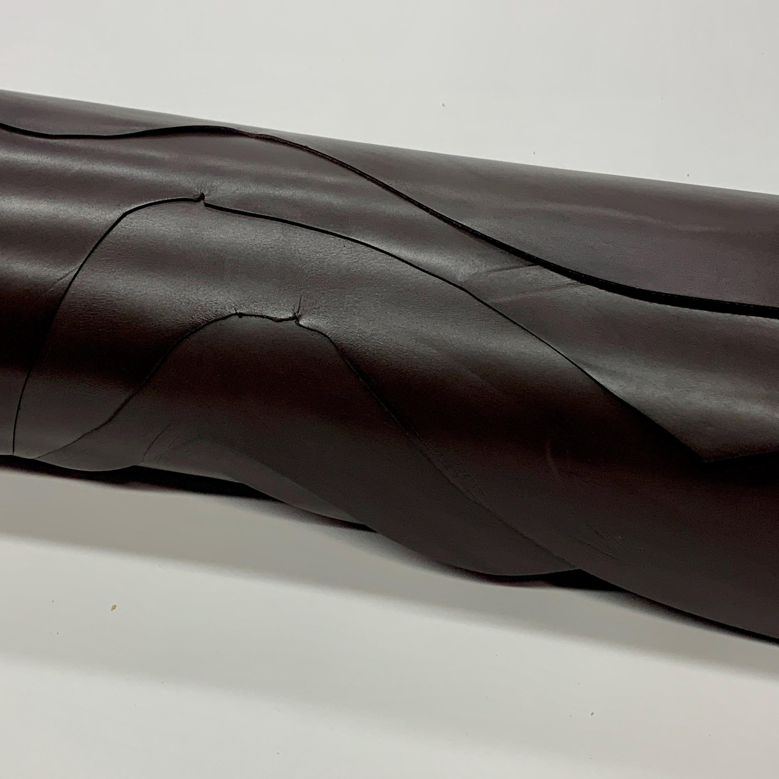 Brown leather dark 100% real | 1.0 mm | 3 OZ | natural cow hide side | Precut panels sheets for bags shoes journals wallets