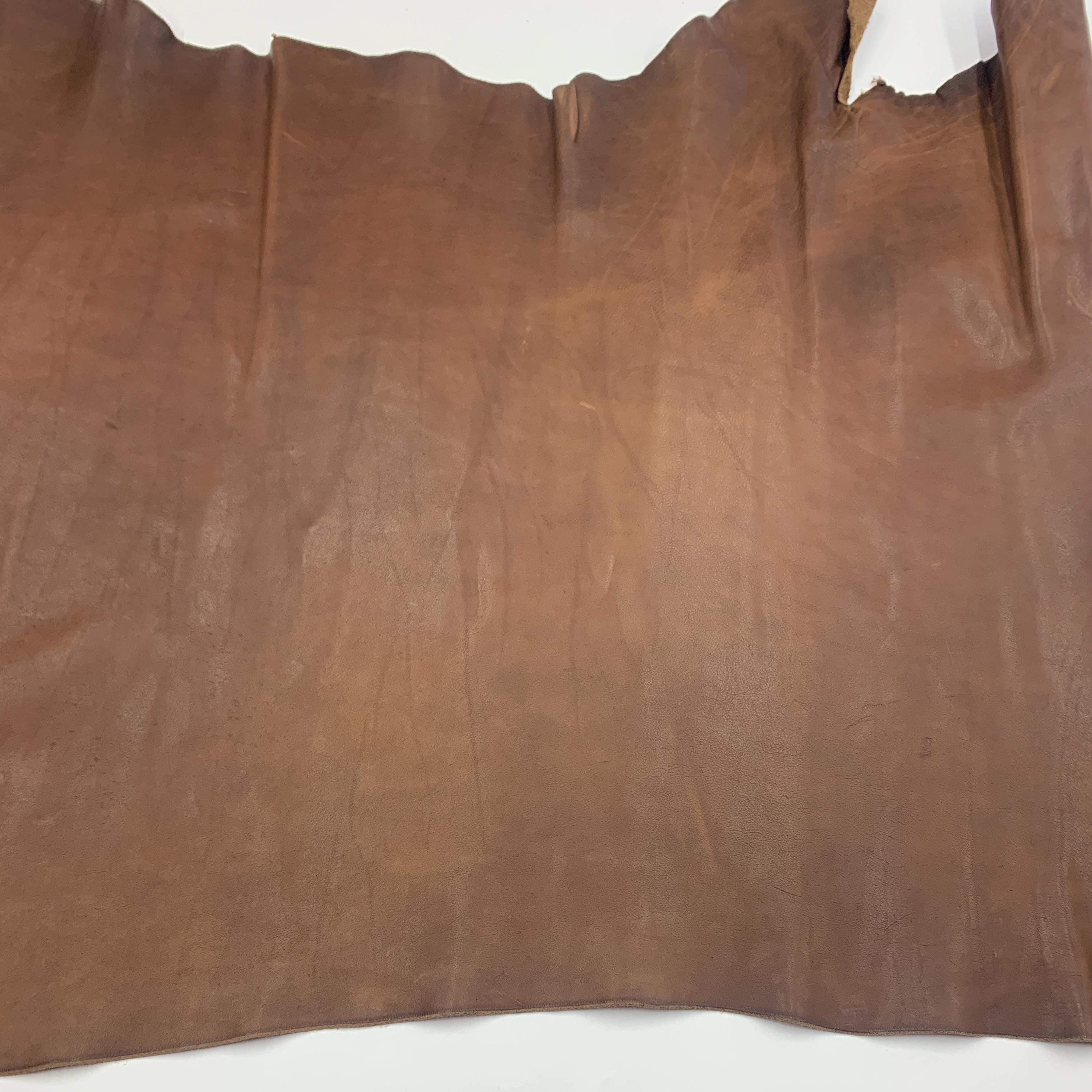 Brown Leather real | calf | rustic vintage | 2 mm 5oz | leathercraft | for diy, bags, vallets, shoes