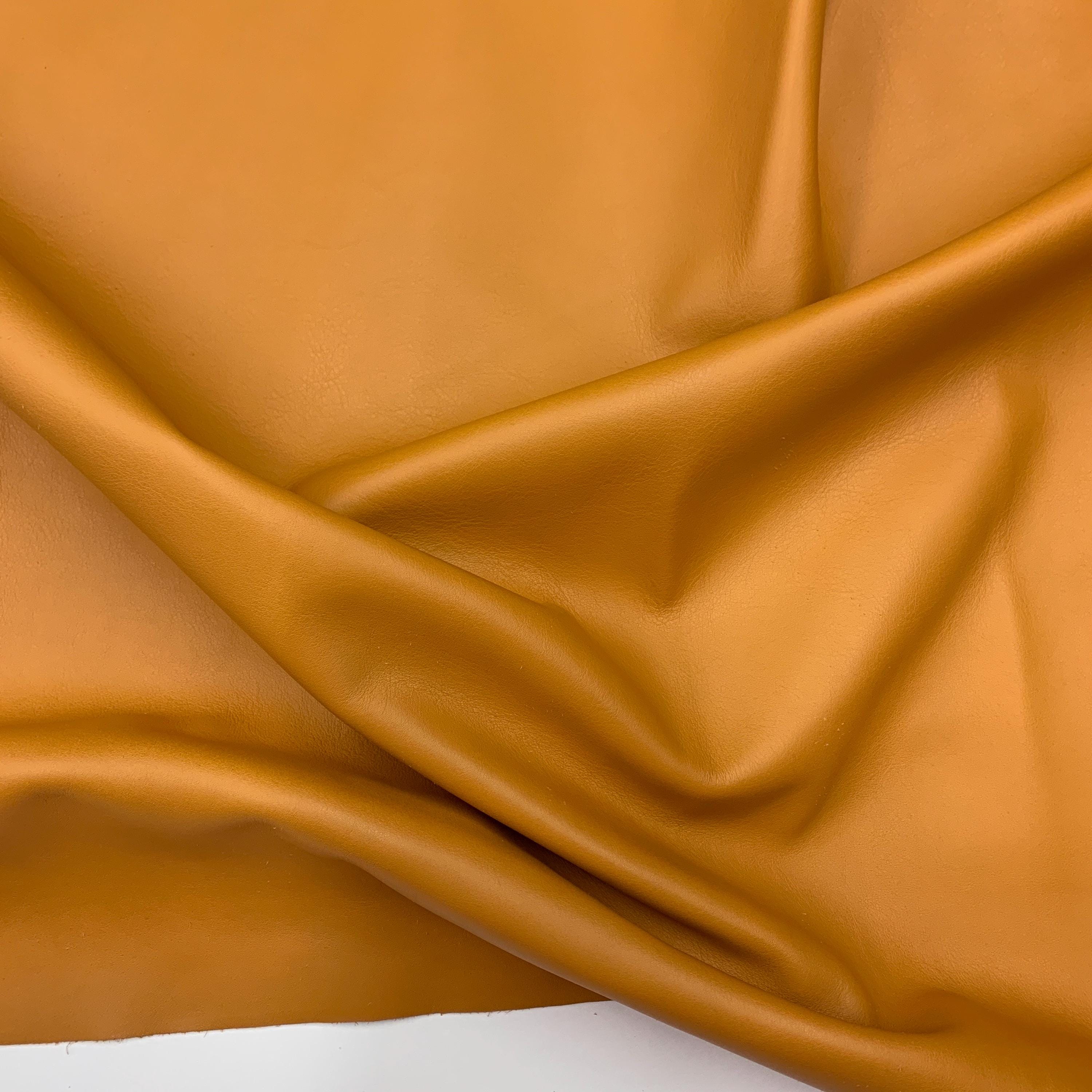 Tan leather brown soft cow | 1.2 mm 3 oz | Real natural hide skin | Precut sheets panels | leathercraft, bags | cognac