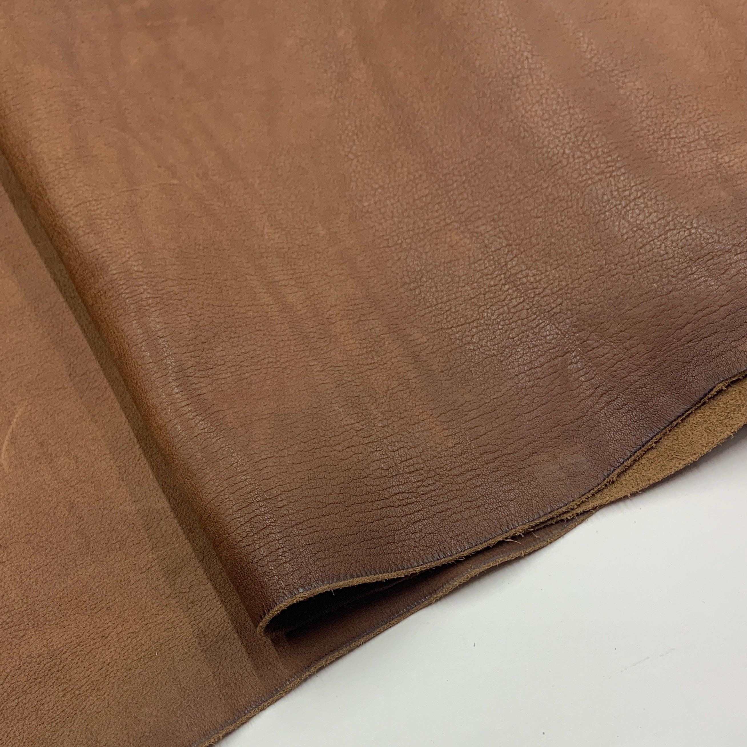 Brown Leather real | calf | smooth matt | 1.8 mm 4oz | leathercraft | for diy, bags, vallets, shoes