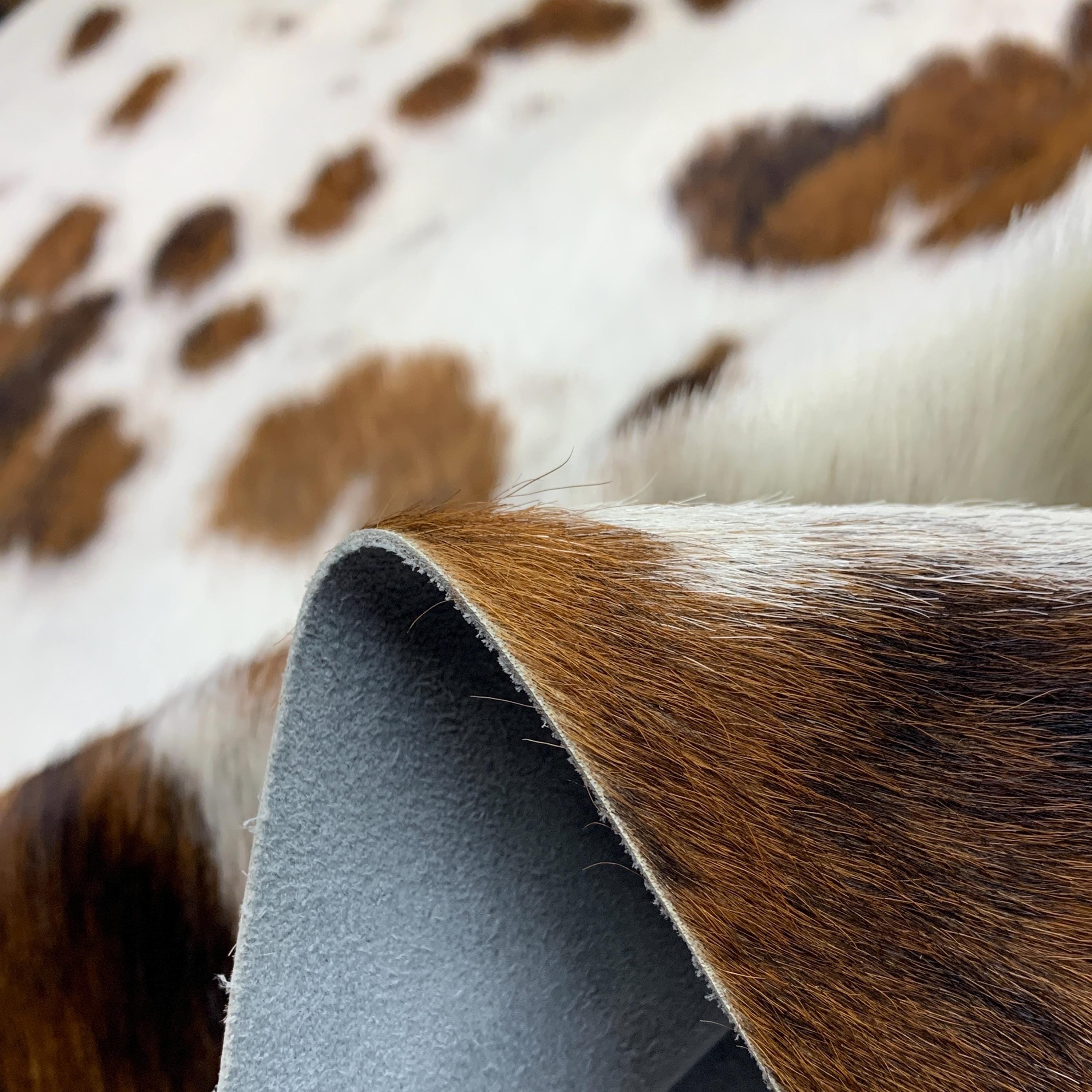 Leather Cow hide brown white black Pony Hair on Hair-on Hide for Purses, Boots | 1.6mm 4oz