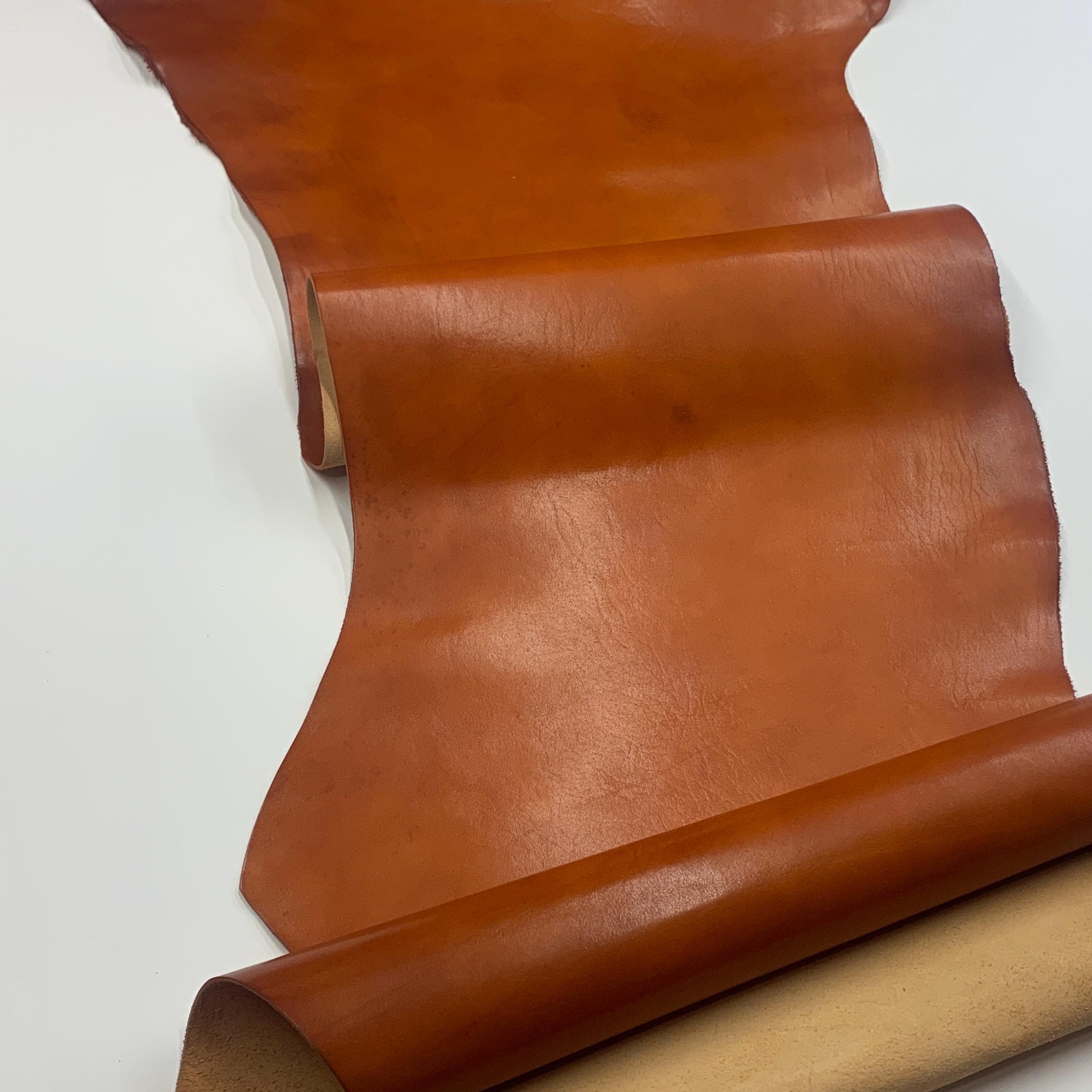 Orange Leather Vegetable tanned Italian rust| mid-soft natural | 1.6 mm 4oz | calf belly | sheets panels for bags shoes crafts leathercraft