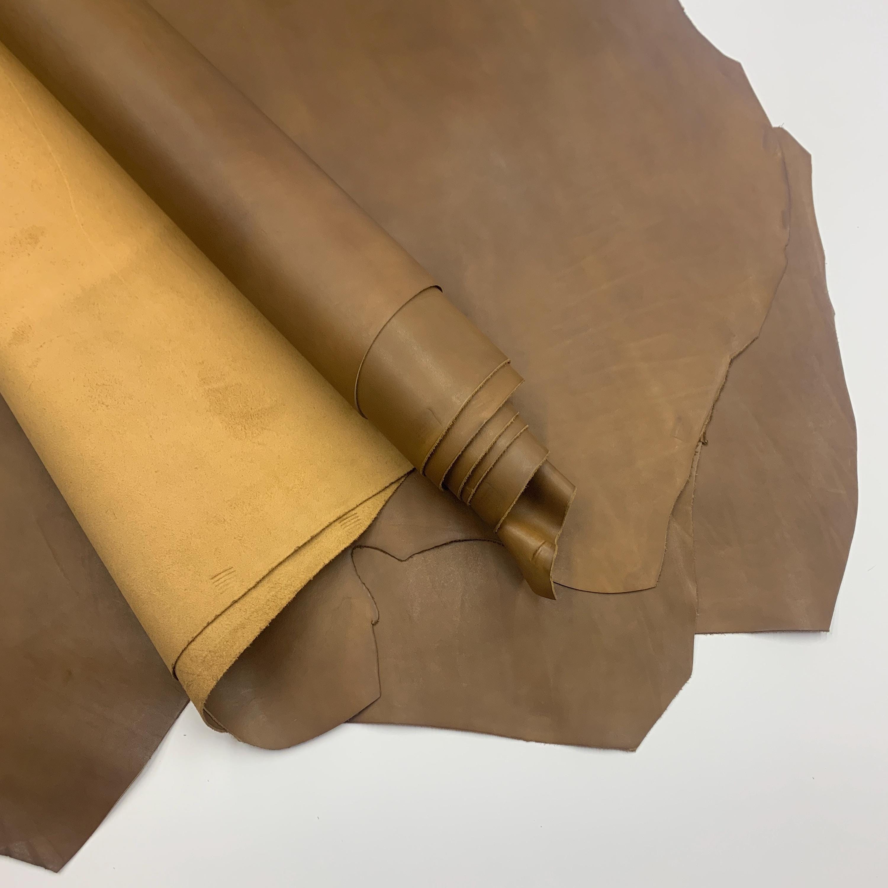 Brown Leather Vegetable tanned Italian | mid-soft natural | 1.4 mm 3oz | sheets panels for bags shoes crafts leathercraft