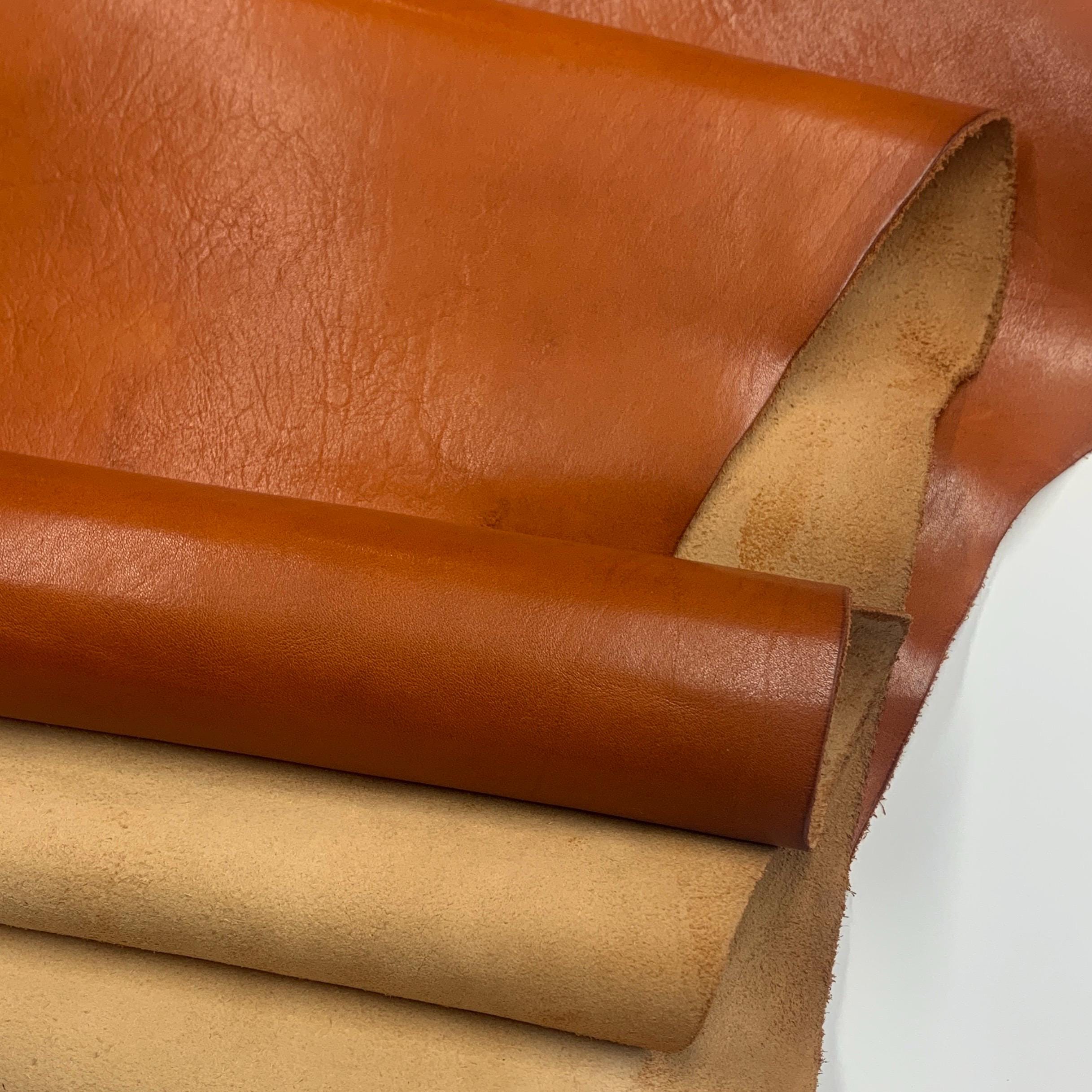 Orange Leather Vegetable tanned Italian rust| mid-soft natural | 1.6 mm 4oz | calf belly | sheets panels for bags shoes crafts leathercraft